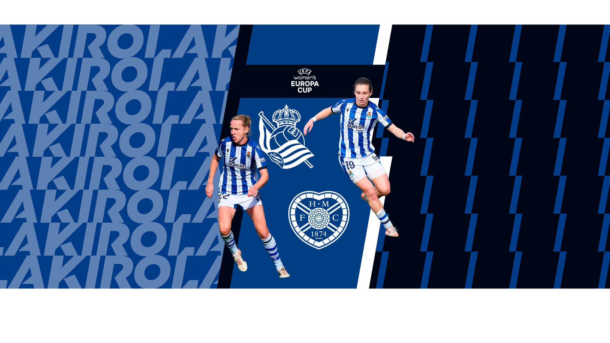 Reala vs Hearts Europa Kopako partidaren streaminga iragartzeko irudia